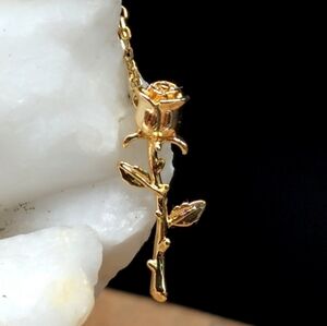 Minimalist Jewelry Dainty Rose pendant 14K Gold plated Hypoallergenic